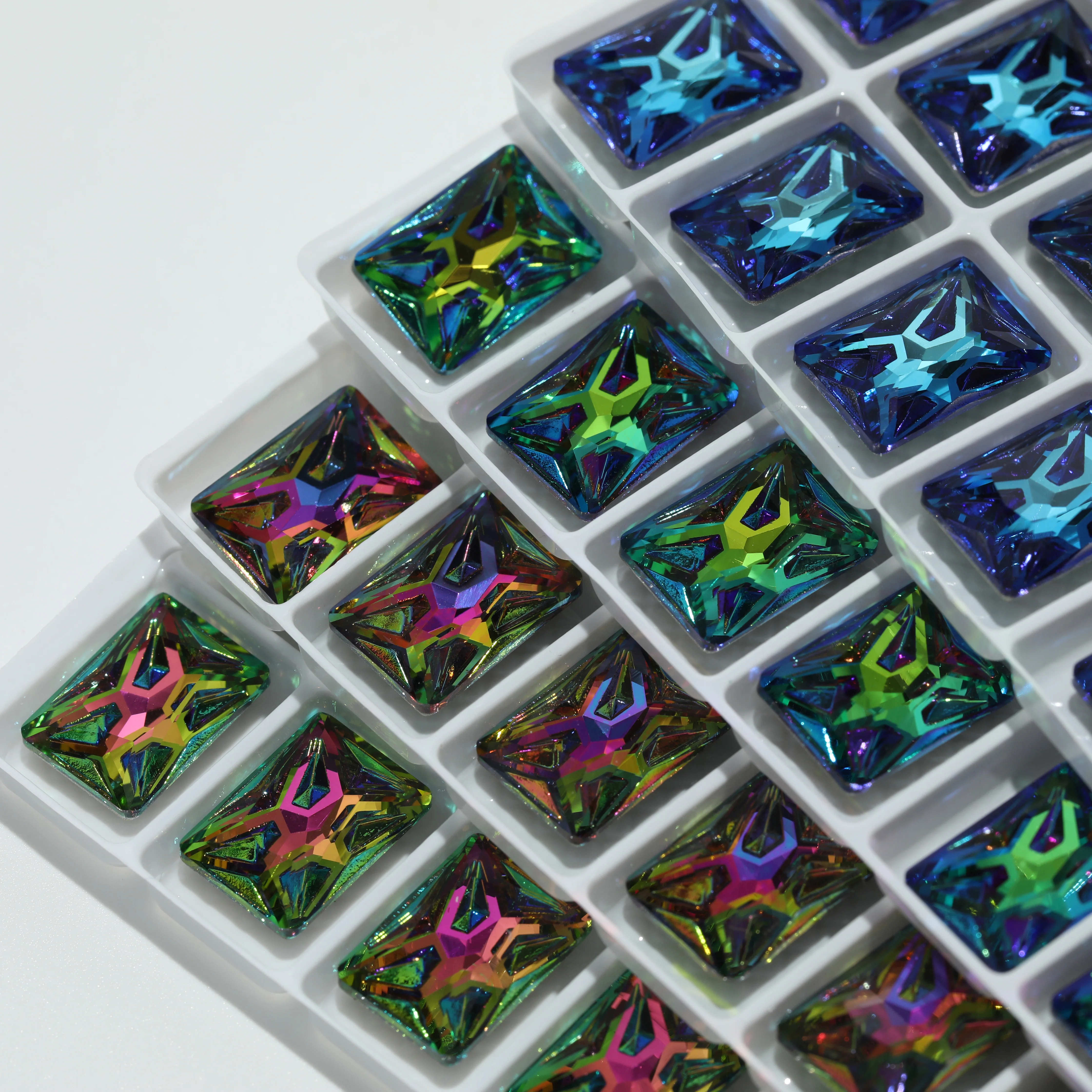 GRST Premium Meteorite Series Strasssteine DV4025 Rechteckige Fancy Stones Glänzende Kristalle für DIY Nagelkunst, Hochzeitskleider, Taschen und Zubehör – Detail 5