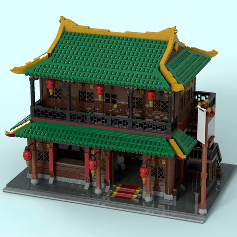 

5413 шт. MOC Китайский дом, модульные здания, строительные блоки, рождественский подарок, учебные пособия для класса, украшение дома