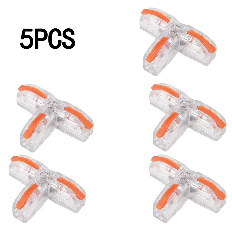 5 PCS/10 pcs T3 Snelkoppeling T-Clip Drieweg En Vierweg Splitter T-Clip Kabel tak Quick Connector Terminals