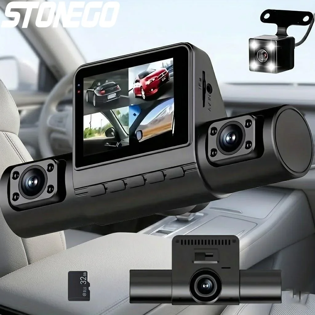 STONEGO 4 Lens Dash Cam 1080P Full HD 4-Channel Car Camera Front Rear Left Right 360° View Driving Recorder with Night Vision G-Sensor Parking Monitor for Taxi Uber