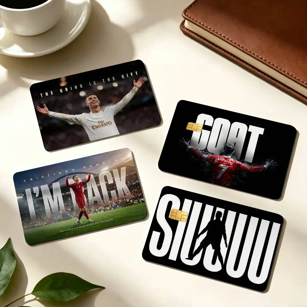 The Goat Cool C-CR7 Cristiano Ronaldo 1Set 4Pcs Waterproof Card Skin Stickers for Credit Bus IC Cards