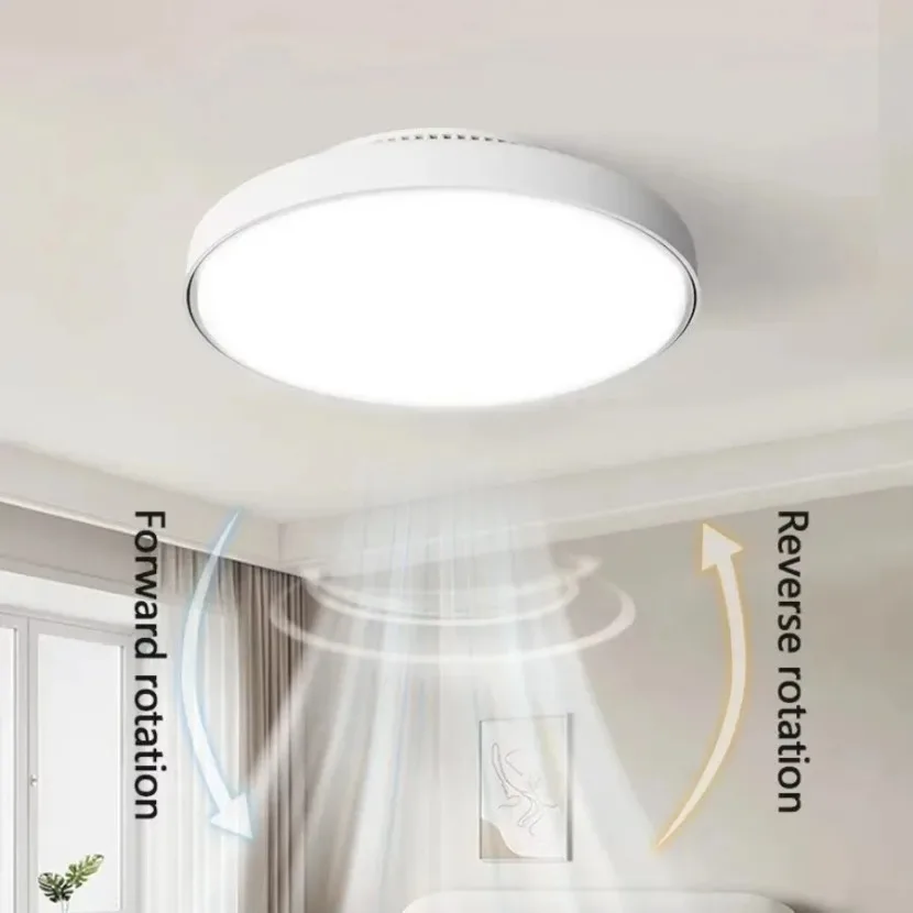 New Walnut Invisible Bladeless Ceiling Fan Light Remote Control 6-speed Home Low Noise Fans Bedroom Living Room Decor LED Lights
