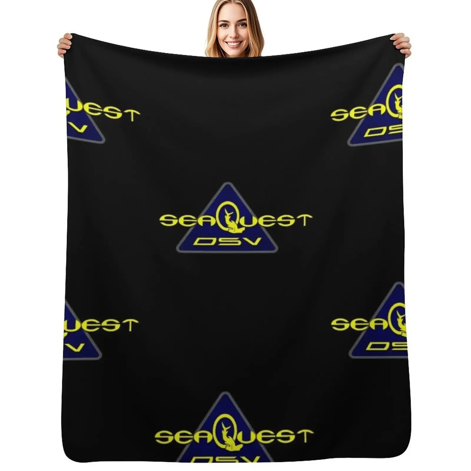 بطانية رمي بشعار Sejuh Dsv، بطانية تخييم ناعمة وكبيرة الشعر