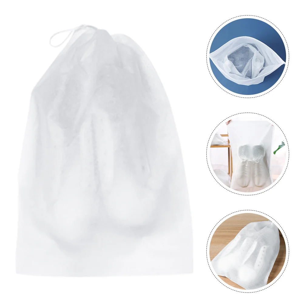 

10pcs Shoe Bags For Storage Drawstring Travel Organizer Bags Reusable Non-Woven Dust Protection Lightweight Portable