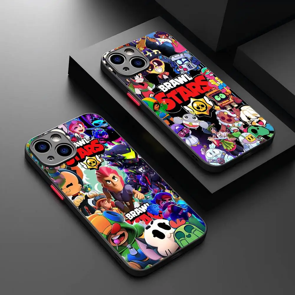 

Funny B-Brawl Games S-Stars Anime For Silicone Matte Phone Case For IPhone 16 Pro Max 15 14 13 12 11 X XS MAX