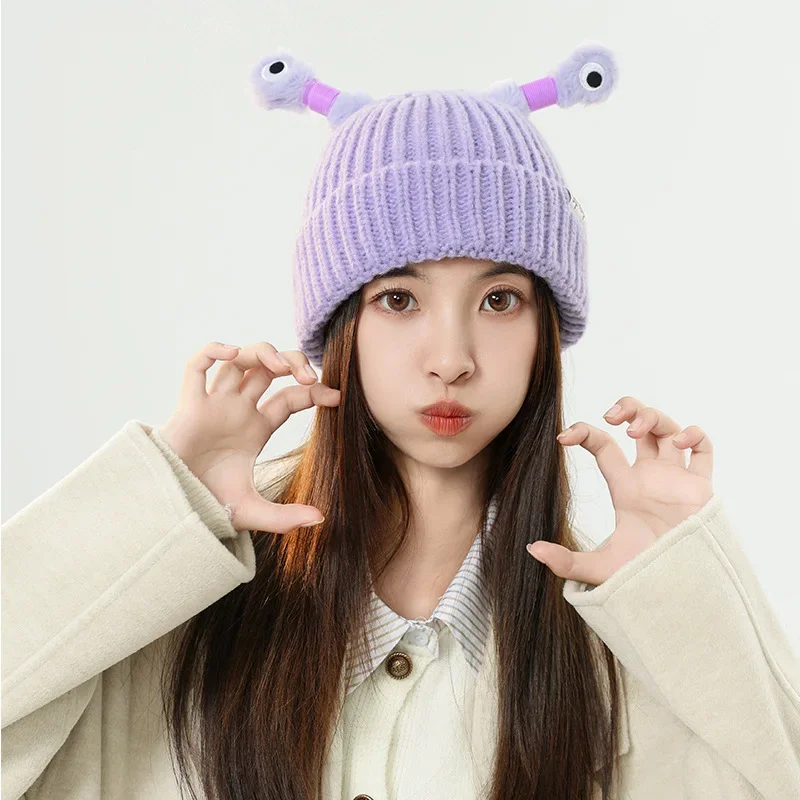 Parent-child Autumn and Winter Children's Wool Cartoon Funny Luminous Tentacles Knitted Hat