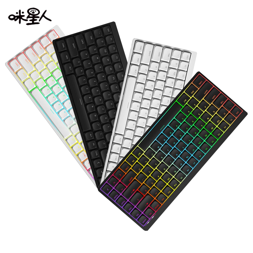 

Механическая клавиатура Mixingren с длительным сроком службы батареи, трехрежимная Bluetooth, беспроводная портативная низкопрофильная клавиатура, офисные аксессуары для ПК