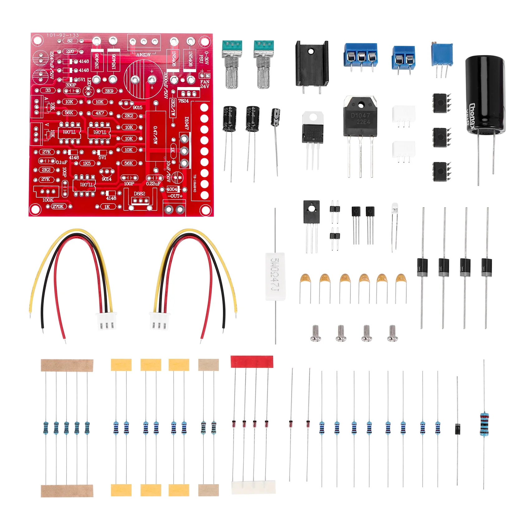 B24B 0-30V 2Ma-3A Adjustable DC Regulated Power Supply DIY Kit Short With Protection