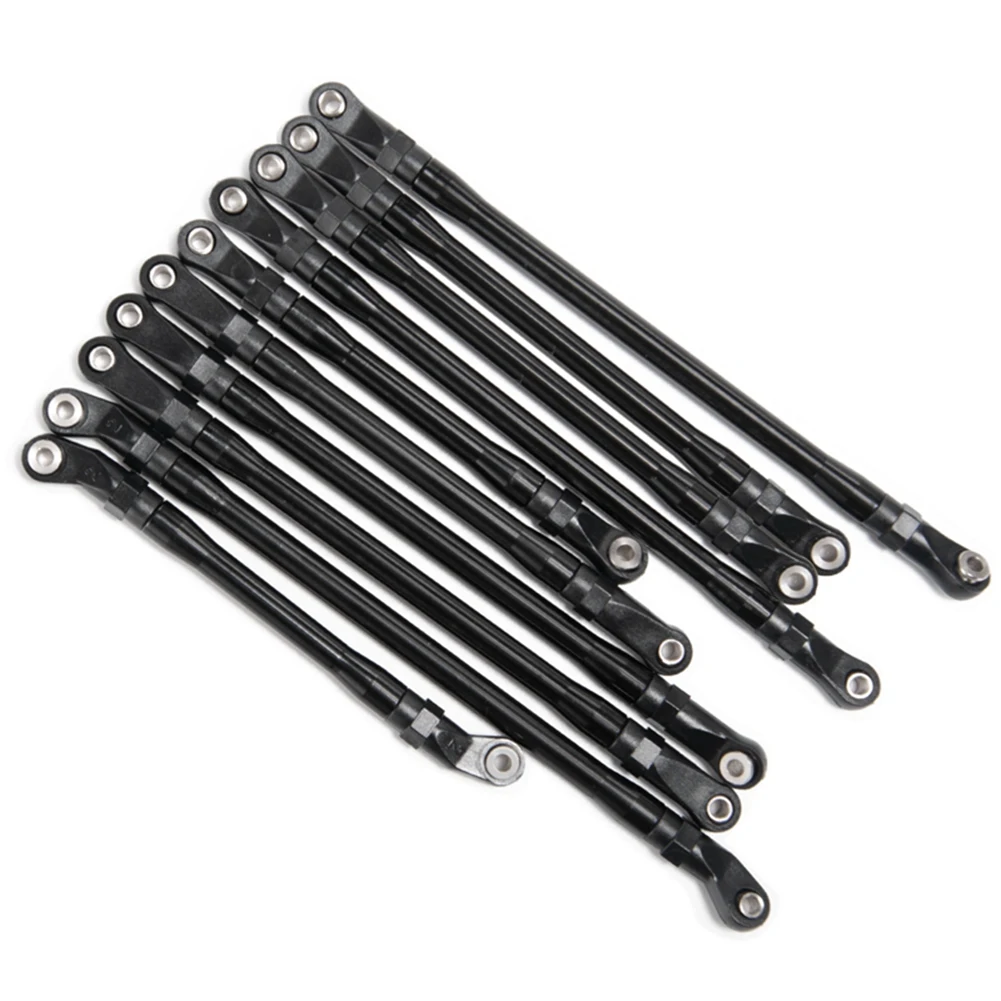 CNC Metal Chassis Links Pull Rod Tie Rod Linkage Set for Axial SCX10 II 90046 90047 1/10 RC Crawler Car Upgrades Parts