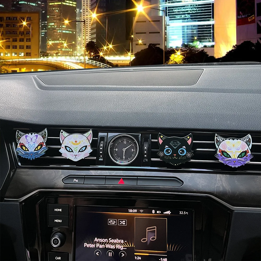 Cat Car Air Freshener Fragrance Diffuser Plastic Art Car Air Conditioner Outlet Vent Perfume Clip Auto Interior Accessories