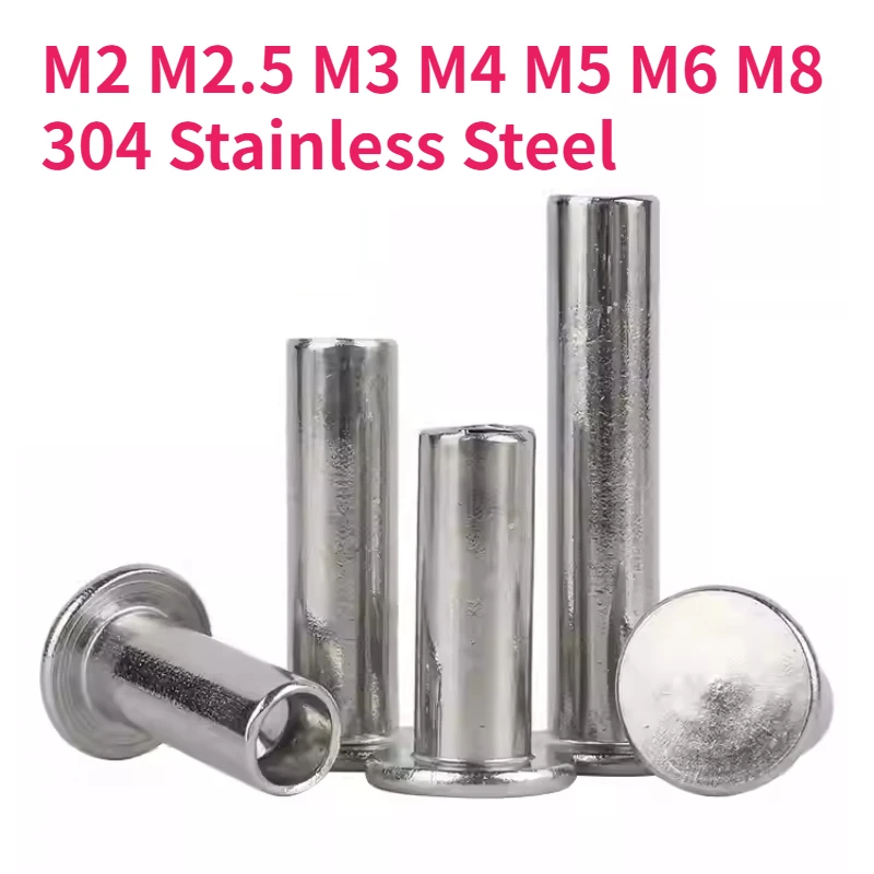 

20/100pcs M2 M2.5 M3 M4 M5 M6 M8 304 Stainless Steel Gb875 Flat Half Semi Hollow Rivet