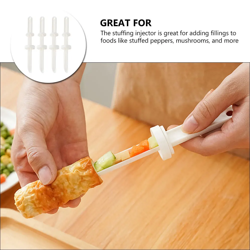 

4pcs Household Filling Injector Reusable Kitchen Food Injectors Daily Use Sausage Stuffer Handheld Marinade Tool Vegetable Corer