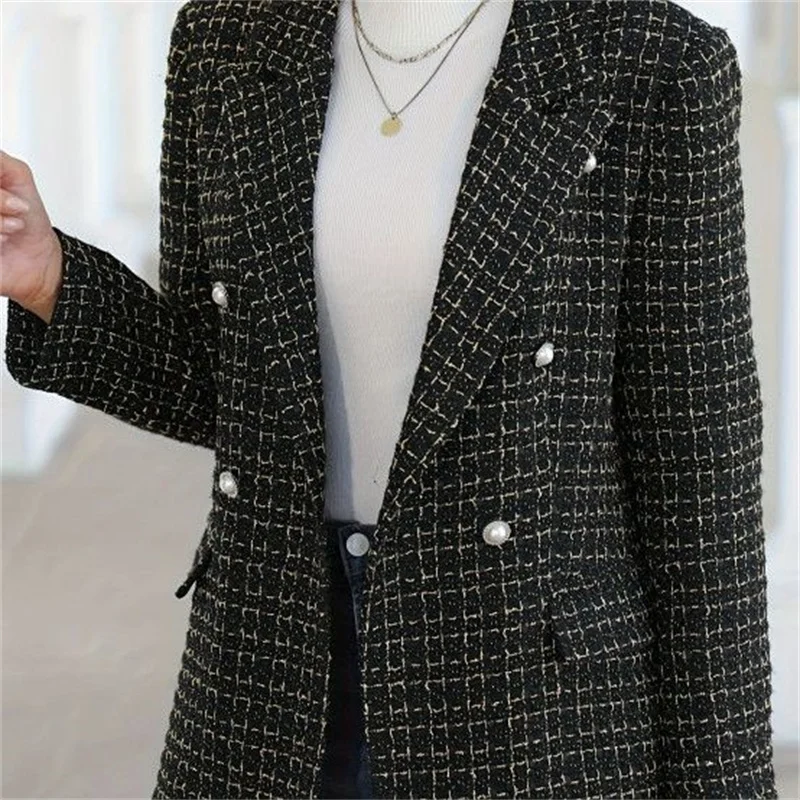 Nowy Płaszcz Damski z Zapachem, Dwurzędowy, Długi, na Wiosnę i Jesień 2026, Odzież Wierzchnia Damska, Wyszczuplający, Krótki, z Błyszczącego Jedwabiu