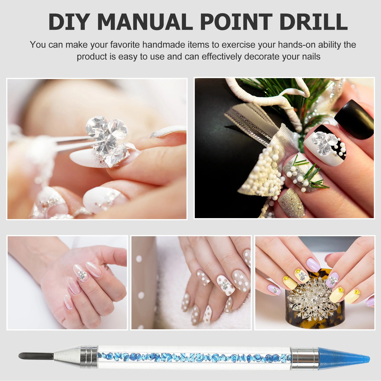 

1 set 1 Set Dotting Pen Tool Kit Rhinestones Beads Painting Applicator Sturdy Design Comfortable Handle Diamond Art Fixing Pen