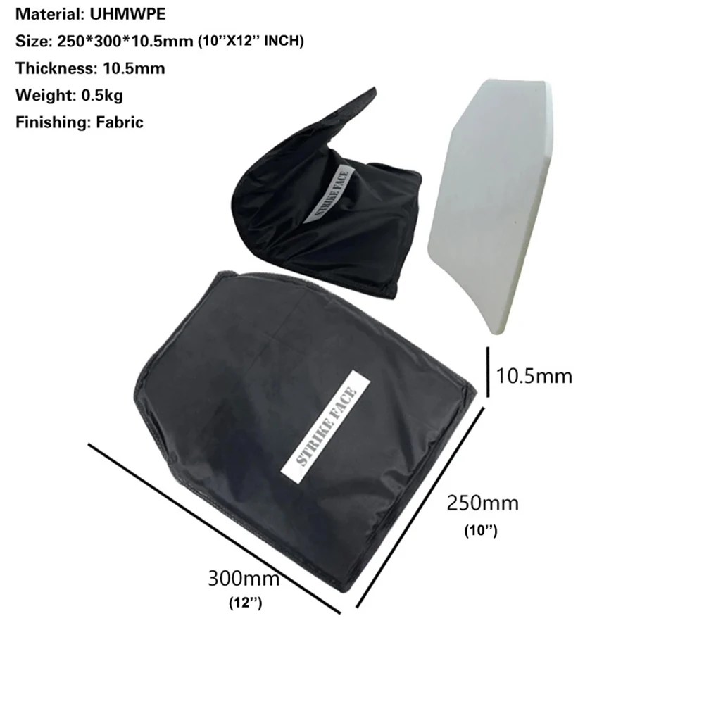 Level 3a NIJ IIIA 0.15 PE 0101.06 Multilayer Polyethylene 10x12 Invisible Lightweight Soft Armor Self-Defense Bulletproof Plate