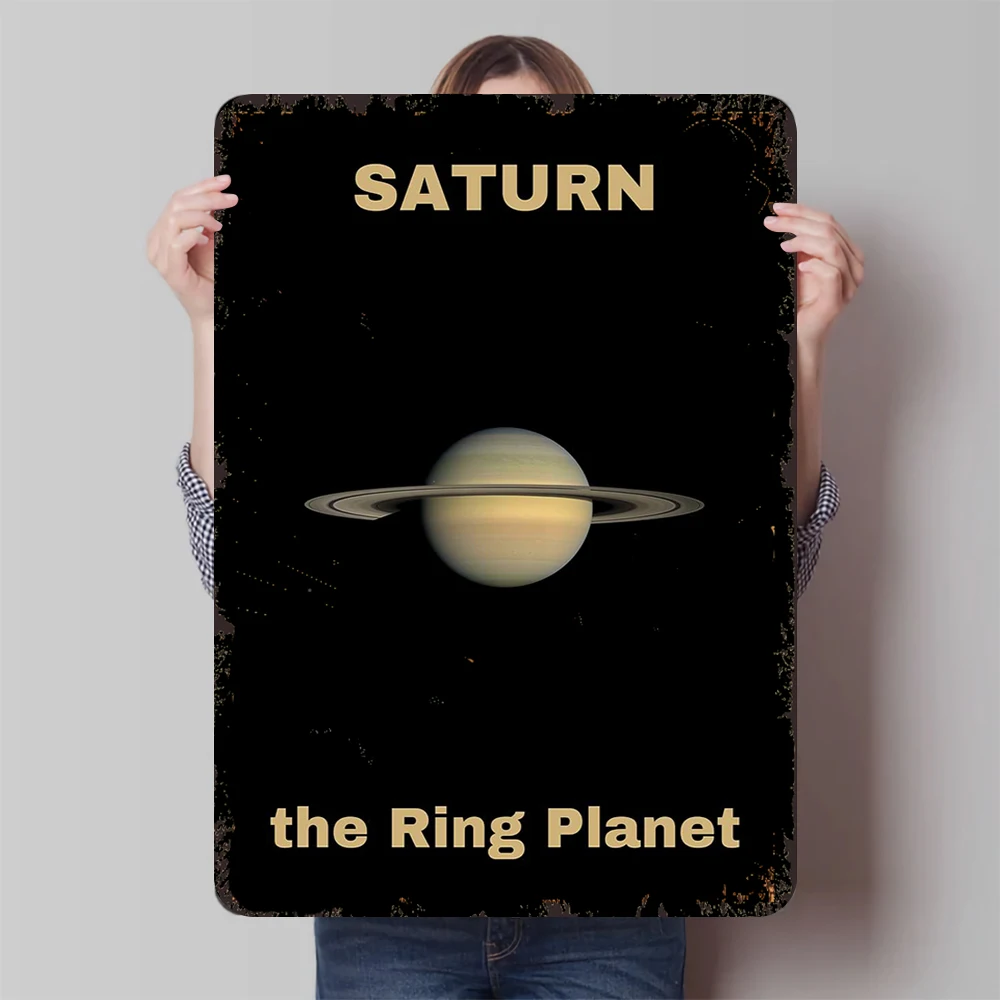 زحل الكوكب الدائري النظام الشمسي الفضاء المعادن جدار ديكور فني للمنزل مكتب غرفة المعيشة الديكور