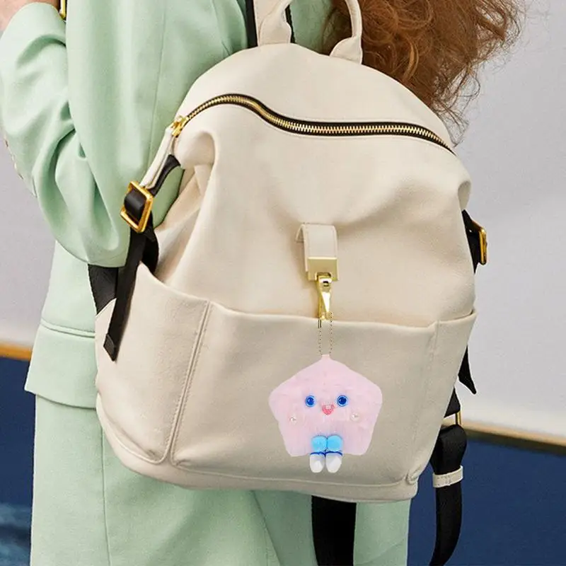 Star Plush Pink Star Plushie Backpack Pendant Cute Portable Key Chain Pendant Soft Stuffed Toy Animal Keychain for Bag Purse