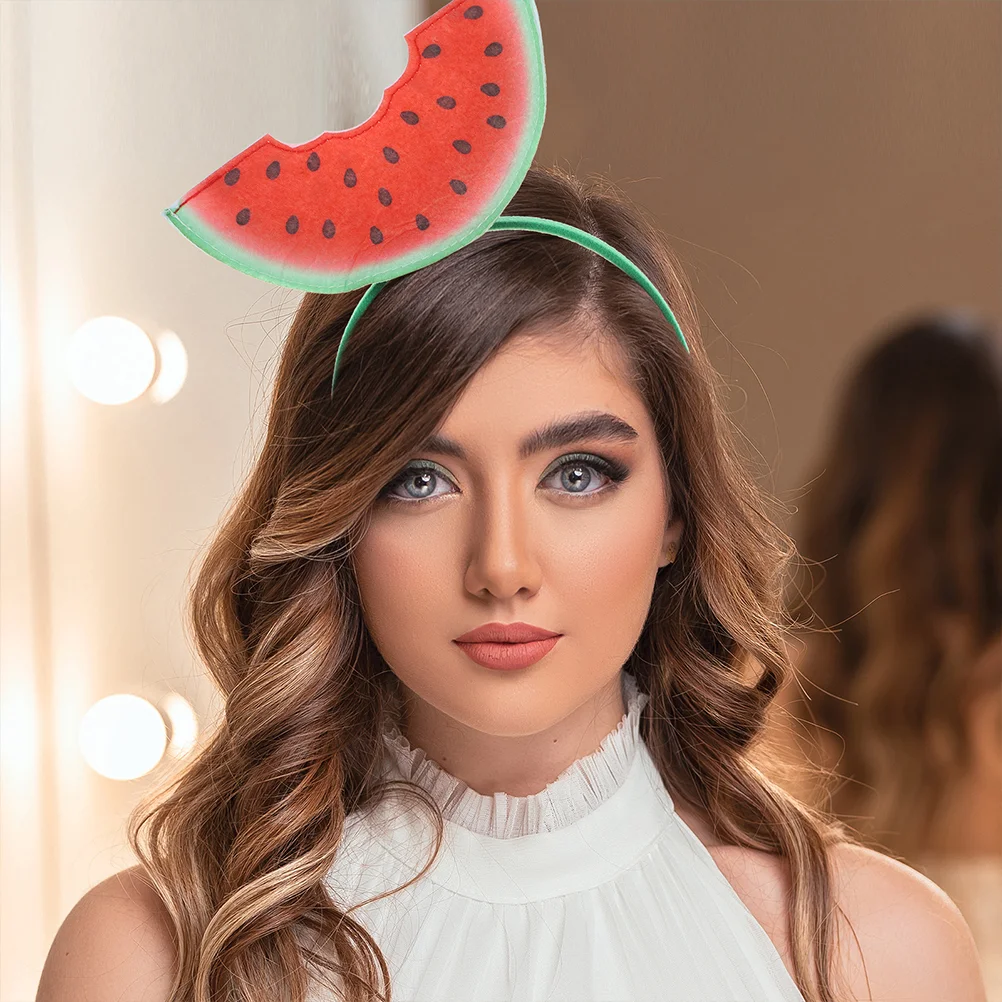 

2 Pcs Three-dimensional Watermelon Headband Hair Accessories Party Headpiece Favors Heat Transfer Felt Cloth Woman