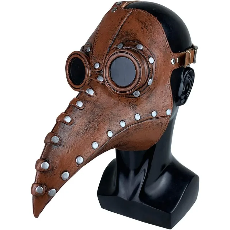 Máscara de pájaro de Doctor de la peste, pico de nariz larga, Cosplay Steampunk, accesorios de disfraz de Halloween, Material de látex