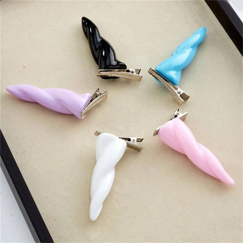 DXAE Horn Hair Clip 2000s Trend Side Clip Horn Anime Animal Halloween Cosplay Hairstyling Photo Props