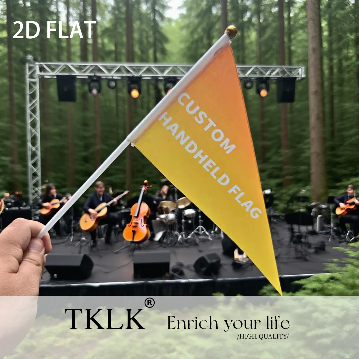 

Custom 14x21cm Triangle/Swallowtail Handheld Flagwith 30cm Plastic Pole, Easy Custom, Send Image Design Directly | Easy Custom