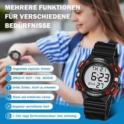 Herz sprechen Uhr Kind sprechen deutsche Sprache elektronische digitale Sport uhren Kinder Alarm Chrono Uhr sprech ende uhr