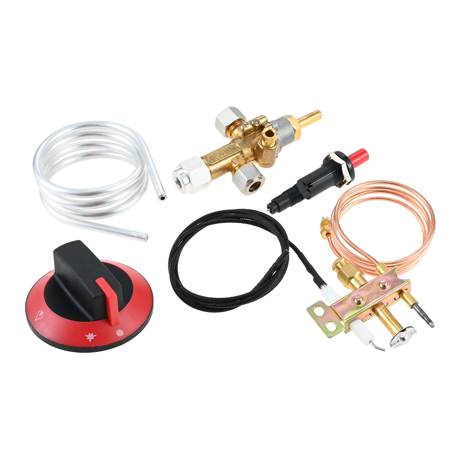 

Латунный предохранительный газовый предохранительный клапан LP на 1/2 фунта на квадратный дюйм с горелкой, термопарой, пьезовоспламенителем, комплект «сделай сам», сборка для духовки, камина, духовки