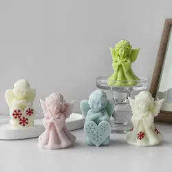 DIY Christmas Angel Silicone Mold Handmade Aroma Candle Plaster Decoration Molds Soap Candle Making Supplies