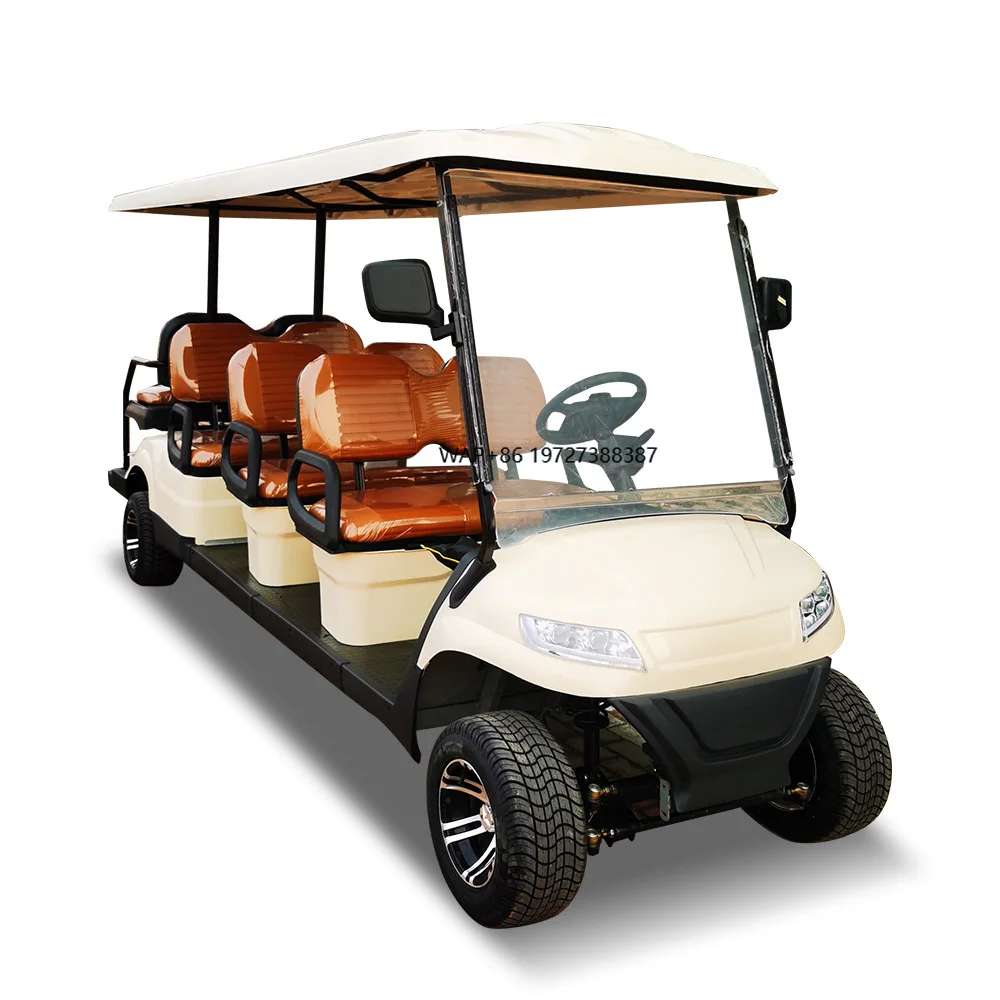 

2024 Luxury Electric Orange Golf Cart for Hotels and Airports