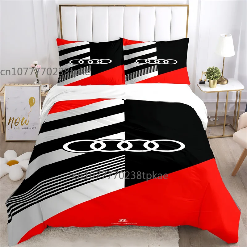 

AA-Audi Auto Cars Brand Logo Duvet Cover Sets Printed Bedding Set Double Queen King Size 2/3pcs,Bettbezug