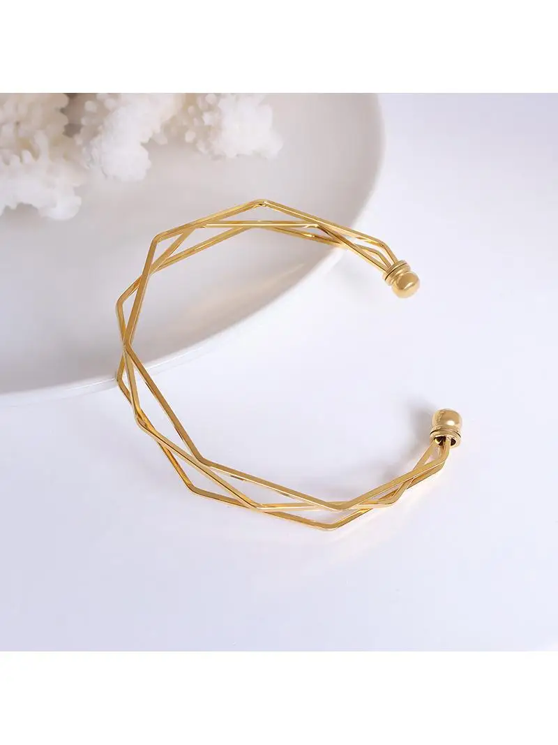 

Регулируемый браслет-цепочка с изменяемым диаметром, разнообразный дизайн, из титановой стали с покрытием 8K золотом, Z072, ювелирные украшения Faion...