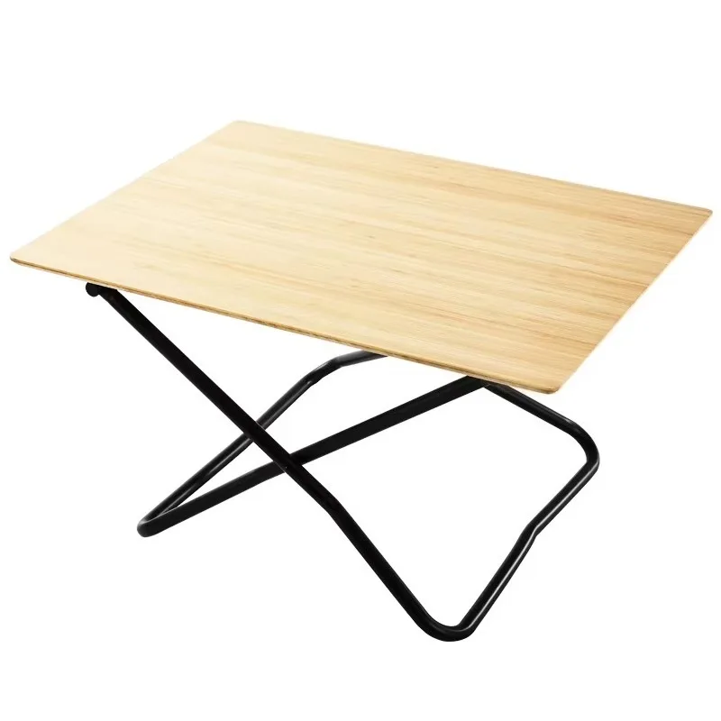 STLF Aluminum Bamboo Outdoor Folding Table X-frame Portable Picnic Camping Travel BBQ Small Ultra Light Glamping Living Room