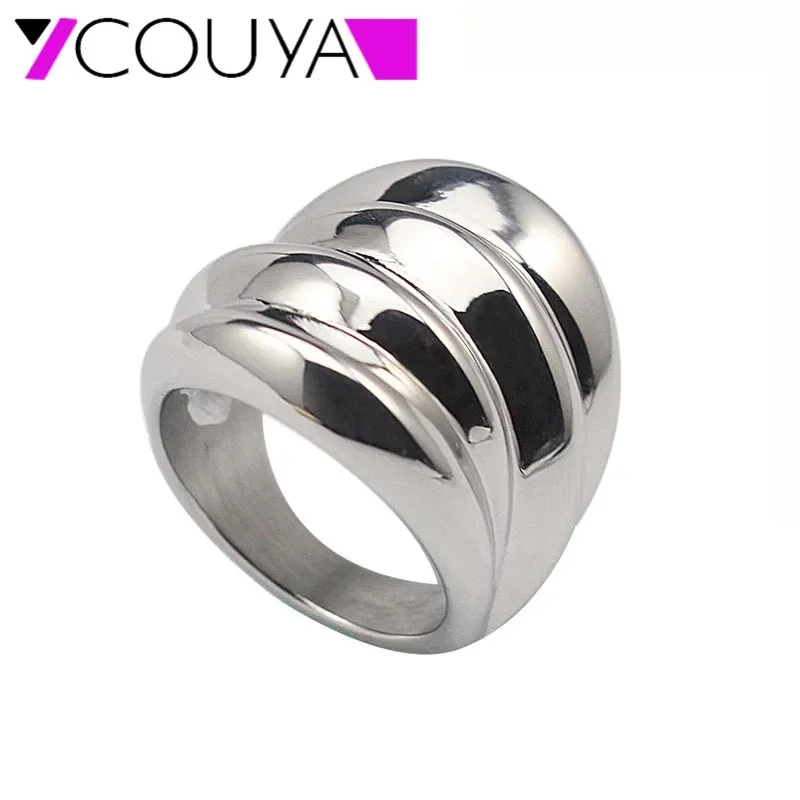 COUYA Punk Rock Style Stainless Steel Rings for Men Simple Metal 316L Fashion Jewelry Accessory Gift 2025