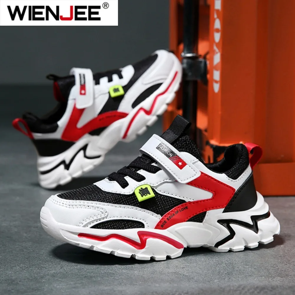 

Kid Sneakers Sport Shoes for Boys Fashion Leather Children Breathable Mesh Comfort Shoes Casual Walking Outdoor Running Shoes