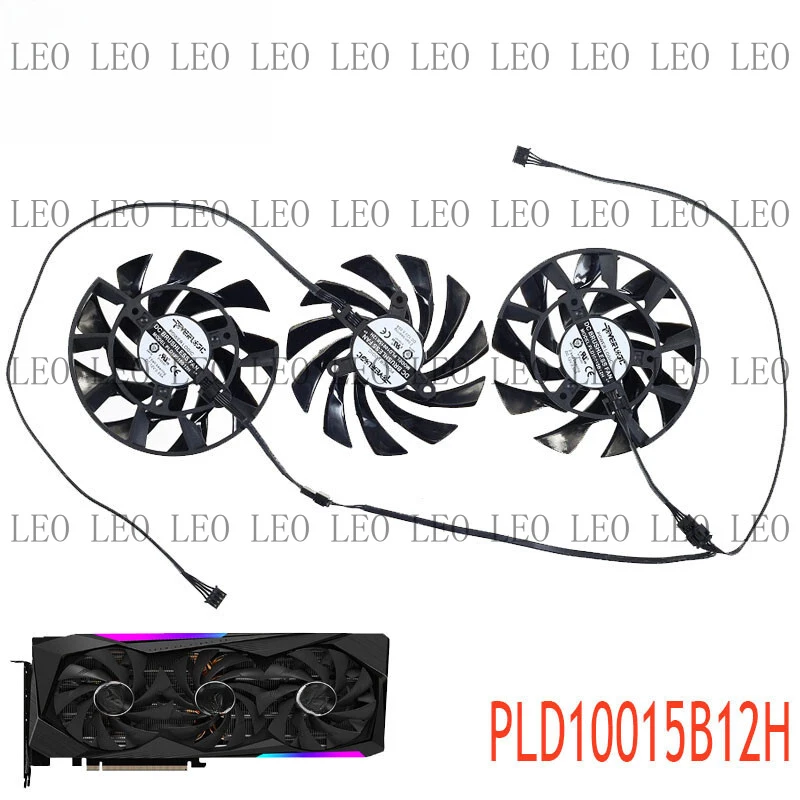 HH  PLD10015B12H Graphics Card Fan FOR  Gigabyte AORUS GeForce RTX 3060 Ti RTX 3070 MASTE