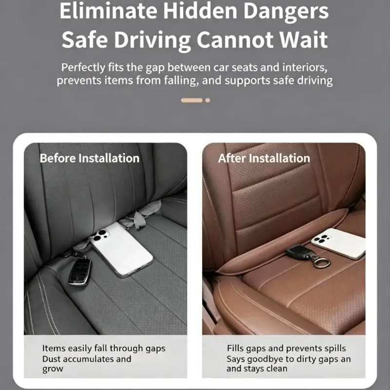 Flexible Crevice Barriers with Integrated Insert Design and Recessed Channels for Small Items and Car Organization H9EE