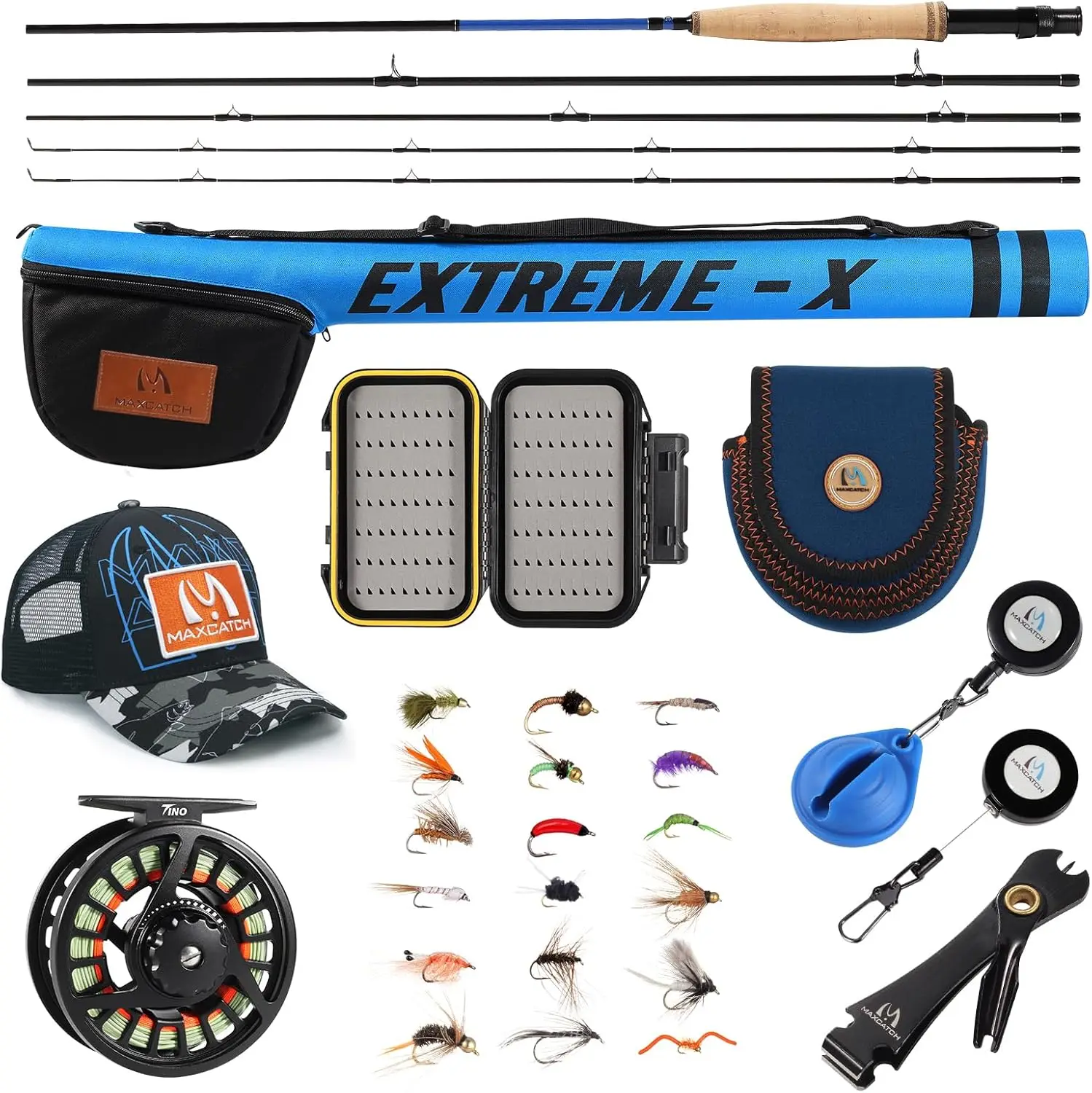 

9FT 5WT Fly Fishing Rod and Reel Combo with Extra Tip, Aluminum Reel, Flies, Case