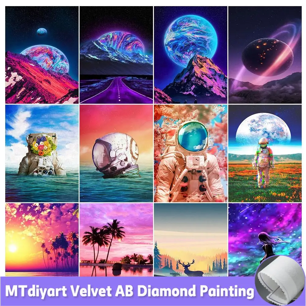 Planet Galaxy Scenery 5D Diamond Painting Kits Full Drill Diamond Mosaic Comic Landscape Rhinestone Embroidery Home Decor Gift