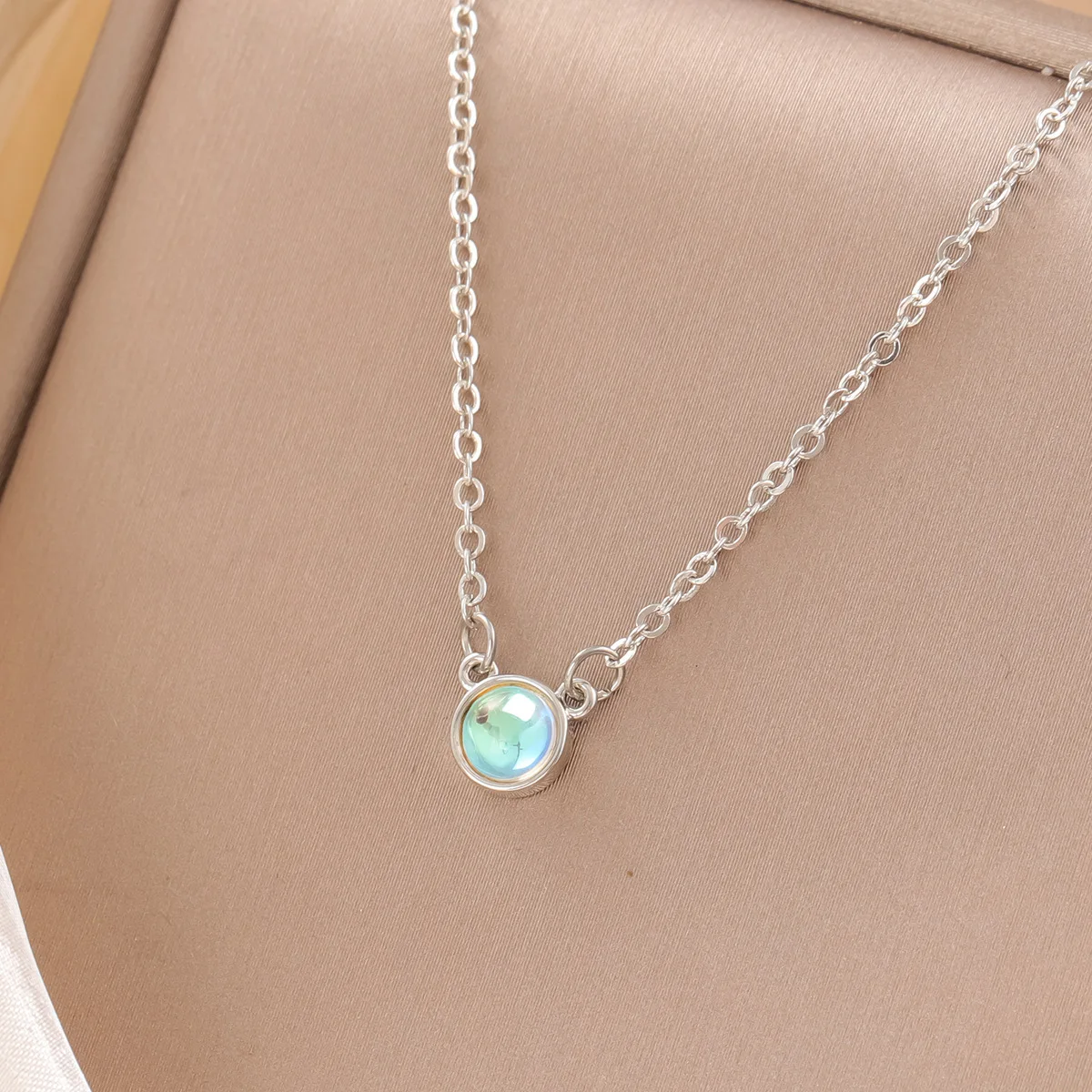 

Ювелирные изделия из стерлингового серебра 925, женское синее сердце океана, простые и милые модные круглые геометрические цепочки на ключицы, ожерелья XL089