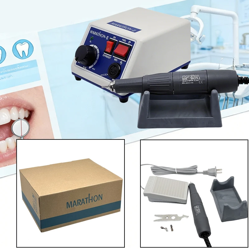 

Set Dental Marathon III Micromotor Machine N3 35K RPM H37L1 Handpiece Portable Lab