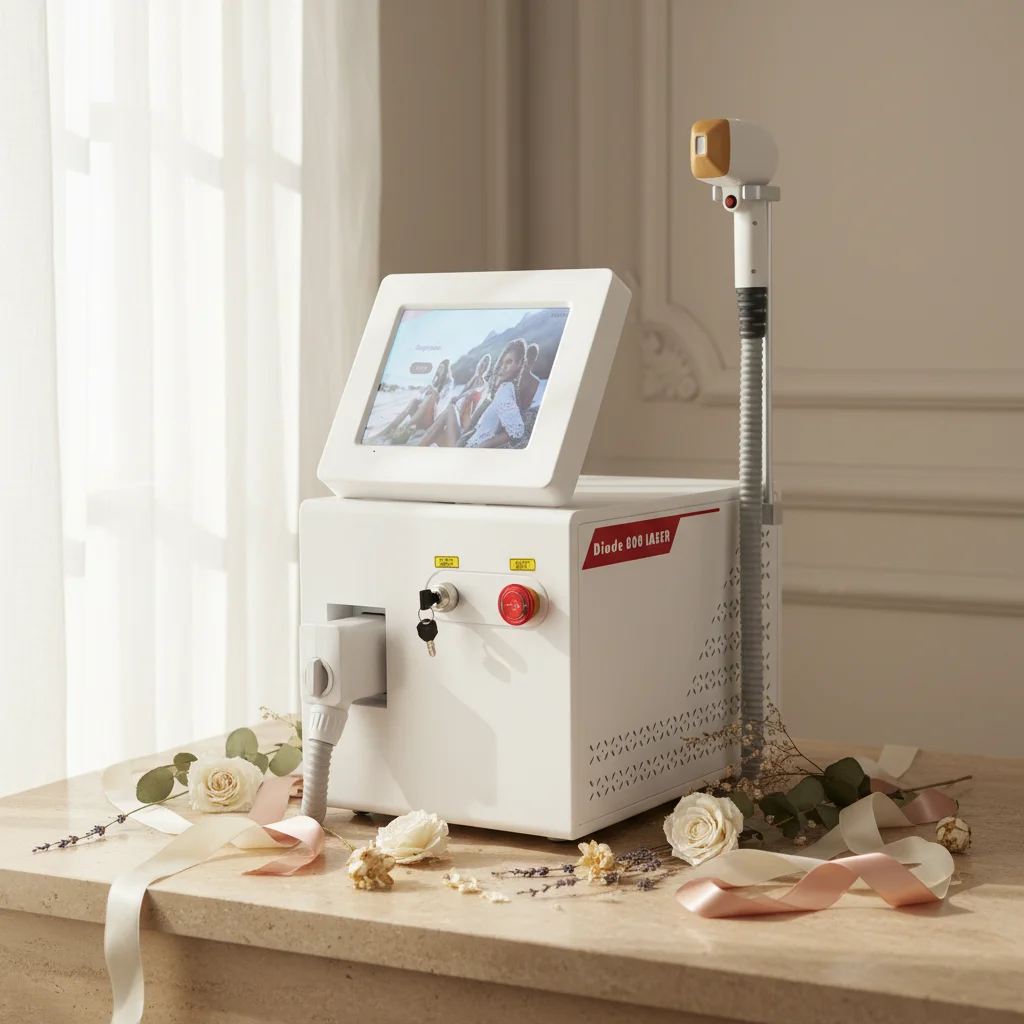 The diode laser whole-body painless hair removal machine is safe, fast, and permanent. The sapphire freezing point hair removal