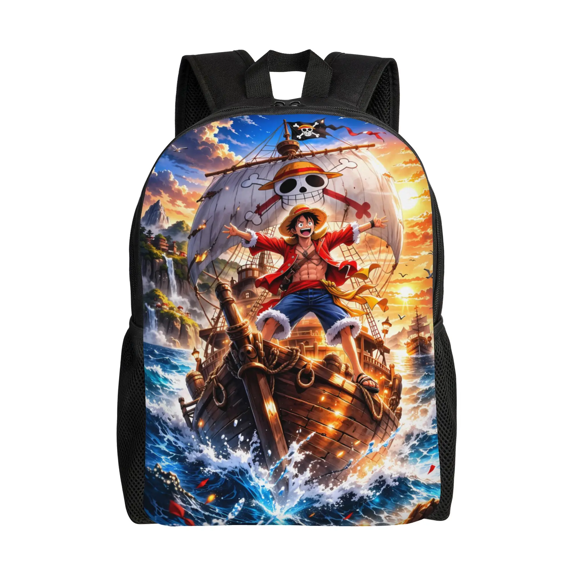 Epic Pirate Ship Luffy One Piece Backpack  Pretty Backpacks Student Unisex Workout High School Bags High Quality Rucksack