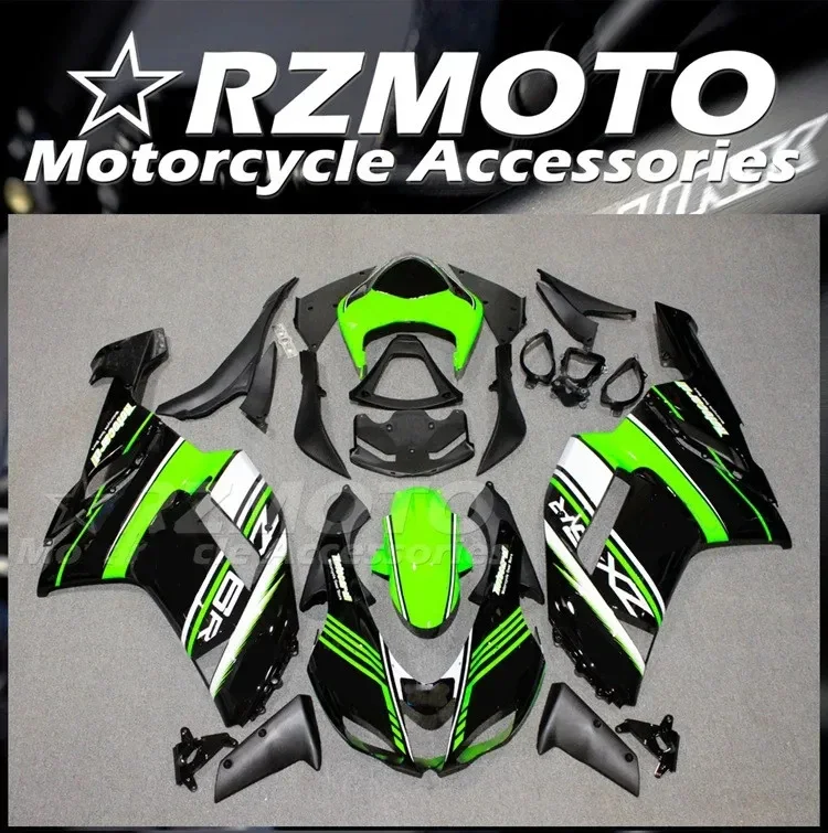 

4Gifts New ABS Full Fairings Kit Fit For KAWASAKI ZX-6R ZX6R 636 2007 2008 07 08 Bodywork Set Custom Green Black