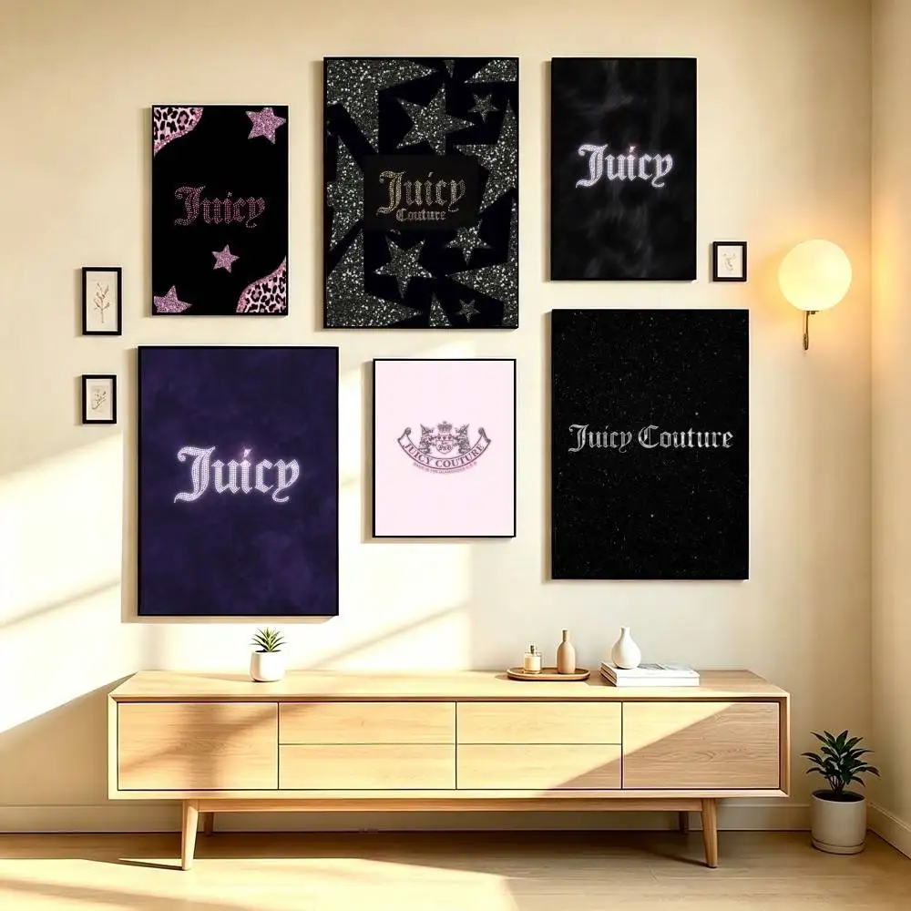 J-Juicy Couture Y2K Vintage Poster Waterproof Wall Art Sticker For Bar Living Room Vintage Decor High Quality Print Gift