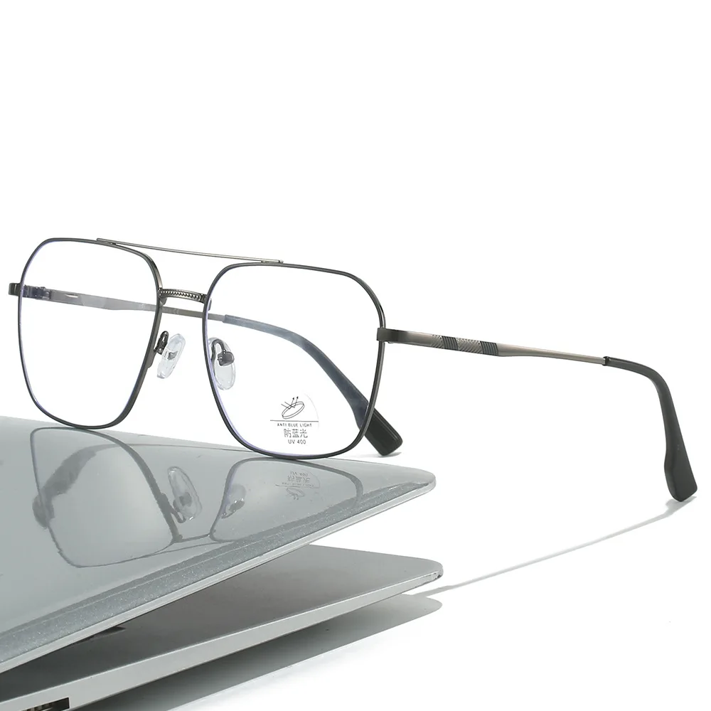 

ZML new metal retro anti-blue glasses frame plain simple flat glasses frame