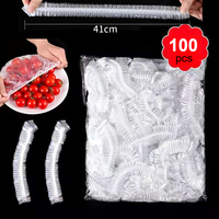 Disposable Saran Wrap Food Cover Plastic Fruit Vegetable Storage Bag Elastic Bowl Plate Lid Cover Kitchen Storage Organization