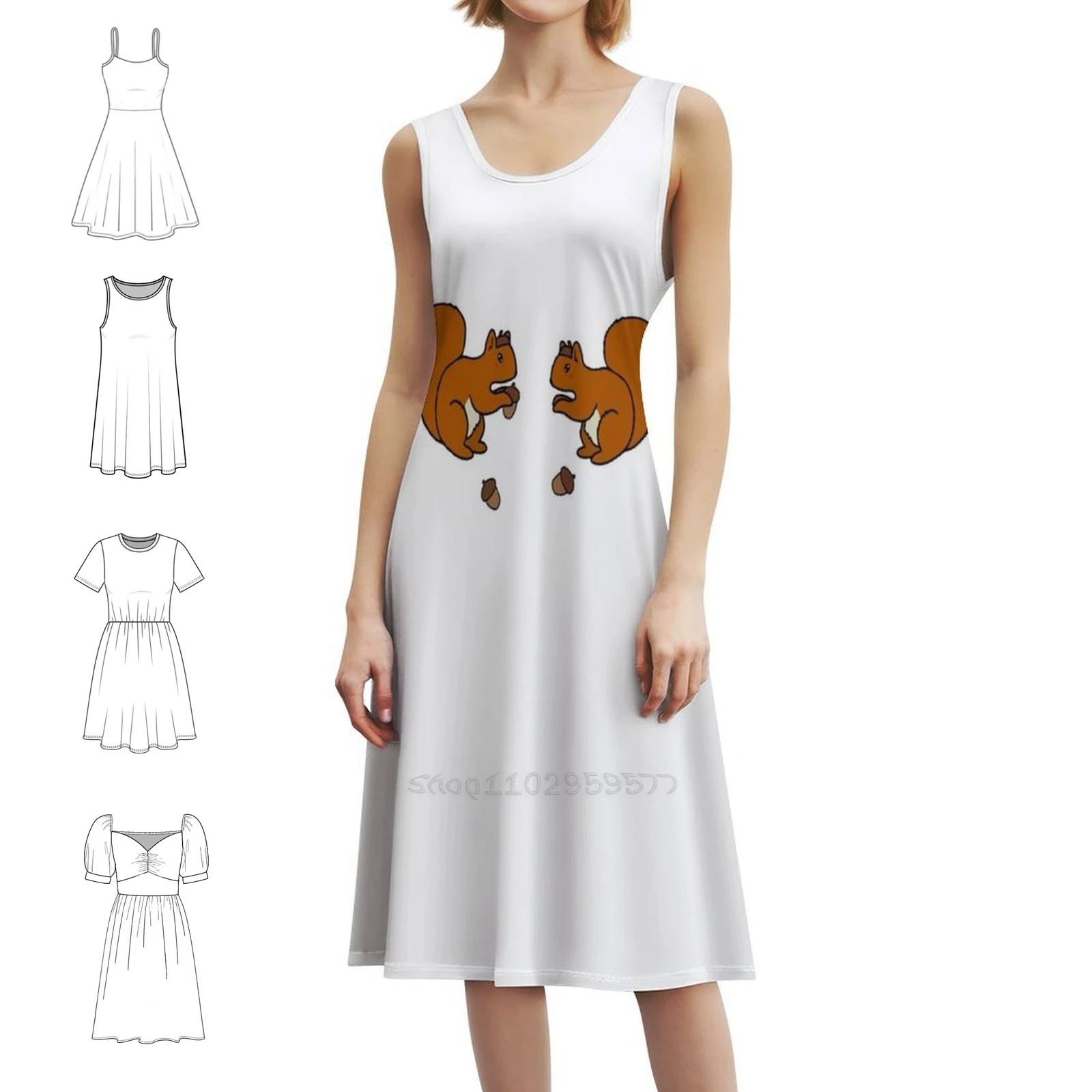 فستان على الطراز الكوري مع قبعات البلوط للنساء، فستان كاجوال أنيق للحفلات أو الارتداء اليومي، لطيف ورائع للأطفال #1