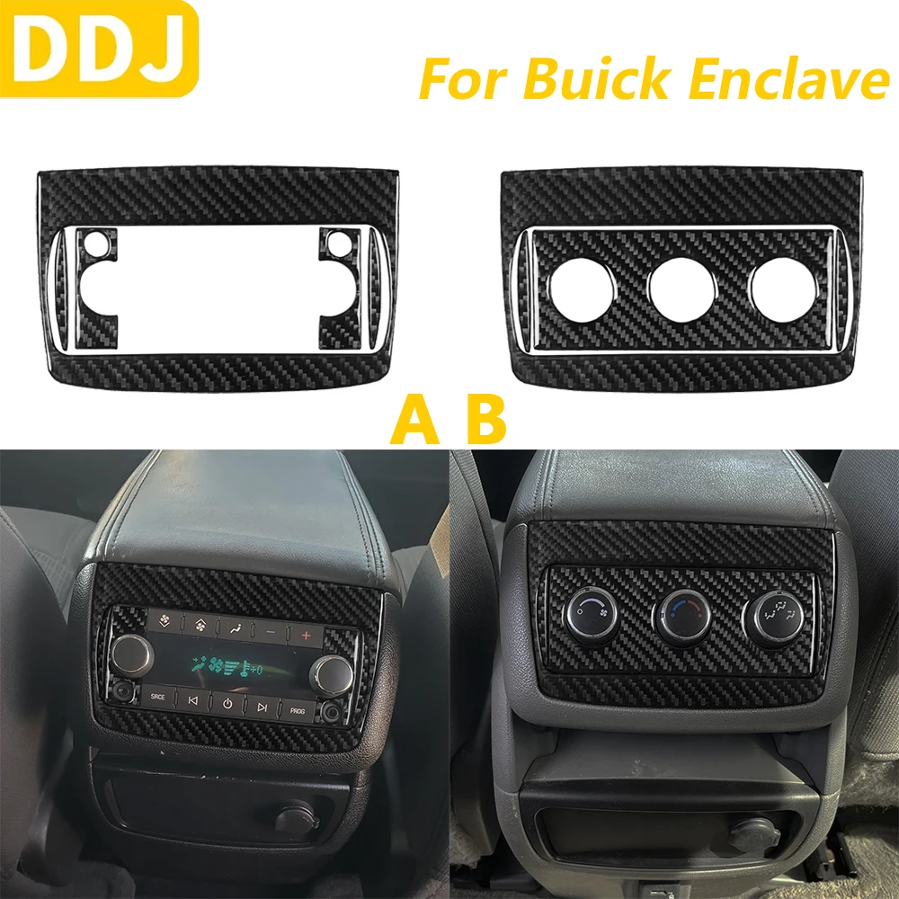 

For Buick Enclave 2008-2012 Carbon Fiber Rear Air Conditioning Control Panel Surround Cover Trim Set Car Accessories Sticker
