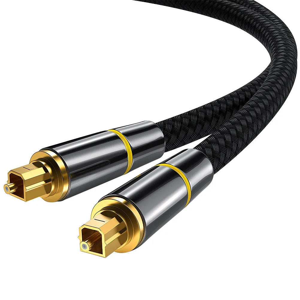 10 Meter Optical Audio Cable Fiber Cable Gold Plated Contacts Protective Cover High Density Shielding Cord for TV Sound Bar Home