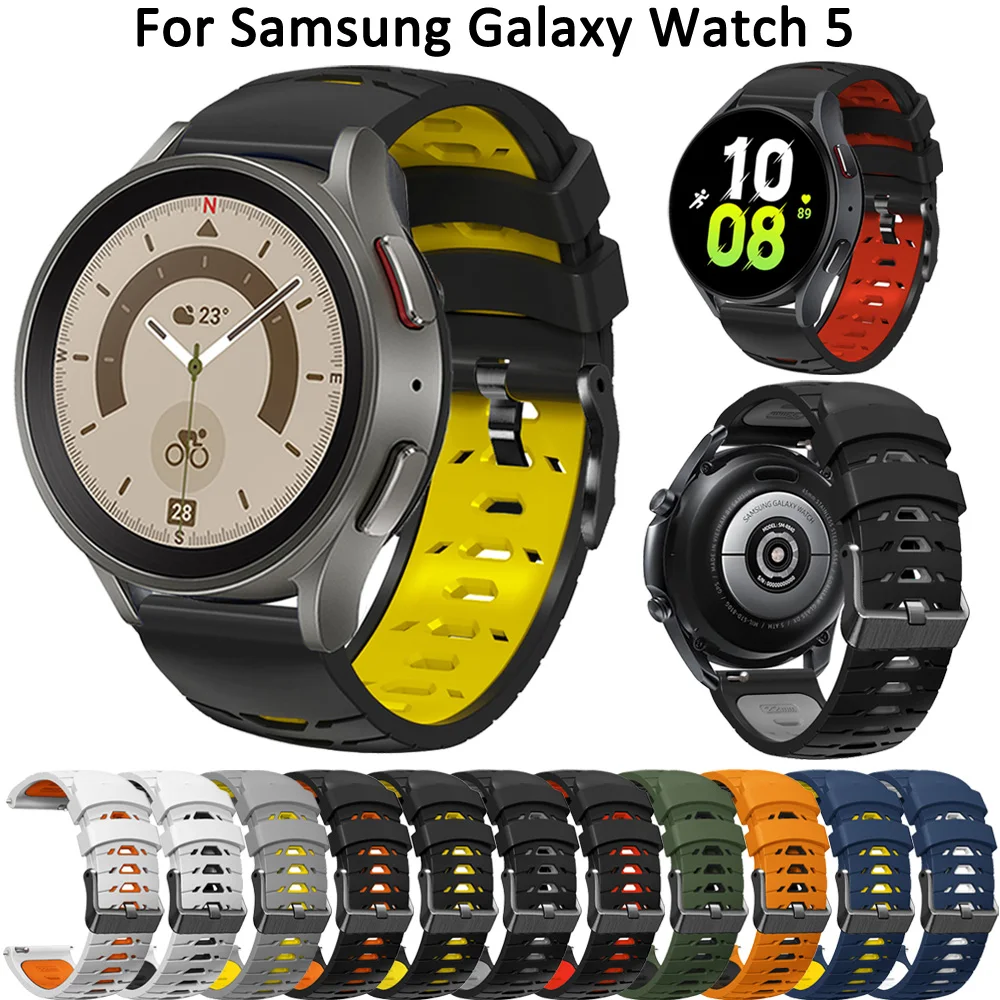 WatchBands Strap For Samsung Galaxy Watch 5 Pro 45mm 40mm 44mm Silicone Replacement Band Watch 4 Classic 42/46mm Smartwatch Belt